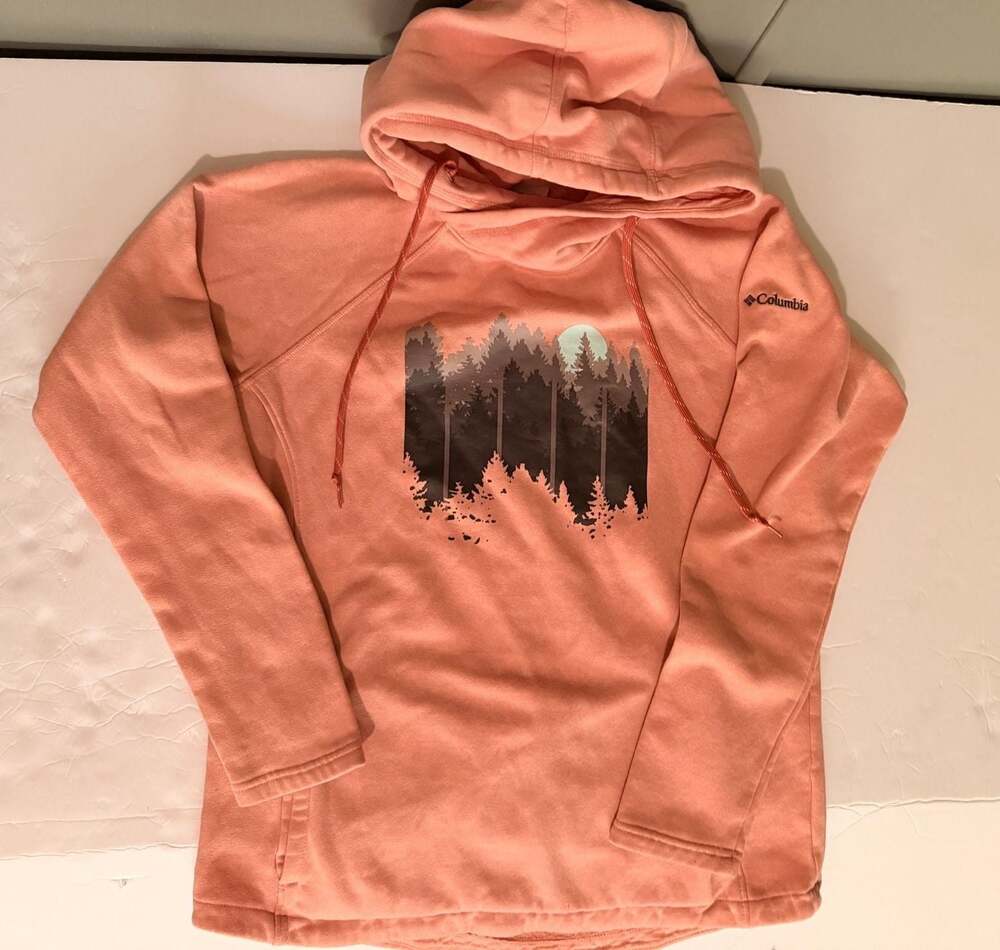 Columbia Pink Forest Graphic Pullover Hoodie Women's Size Small